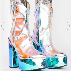 Rainbow Disco Boots - Dolls Kill